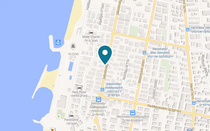 Map showing Shtarkman Erna Hotel at 29 Jabotinsky Street, Nahariya