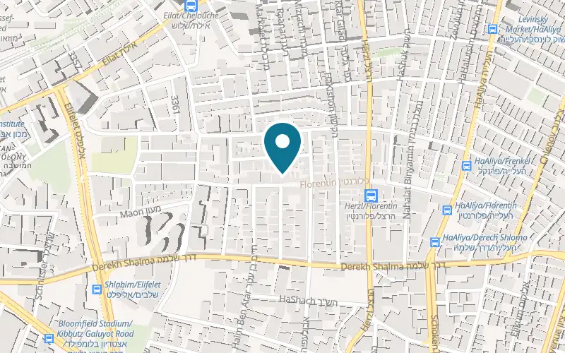 Map showing Shuffle Bar at 19 Florentin Street, Tel Aviv-Yafo