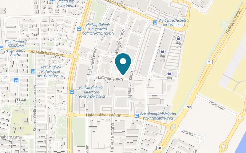 Map showing Shuki Havita at 7 HaOman Street, Industrial Zone, Eilat
