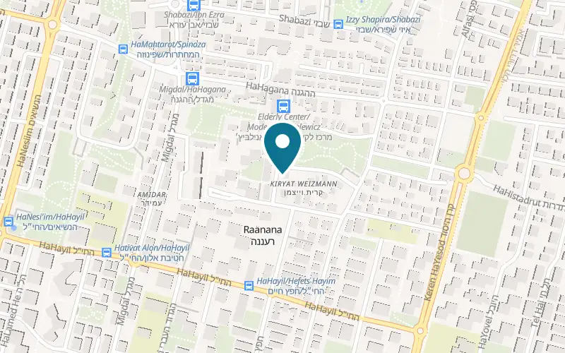 Map showing Dr Sigal Slonim Veterinary Center at 8 Anilevich Street, Ra'anana