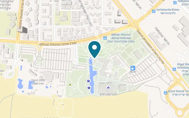 Map showing Silo at 210 Sderot Yerushalayim, La Park complex, Peres Park, Holon