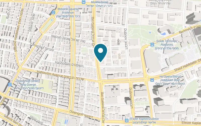 Map showing Silvia Bumper at 38 Ibn Gabirol Street, Tel Aviv-Yafo