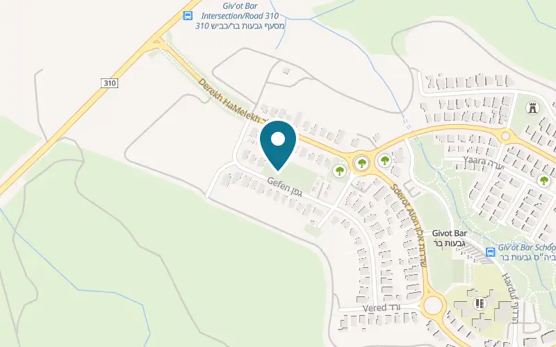 Map showing Sipur Acher at 9 Gefen Street, Giv'ot Bar, Giv'ot Bar