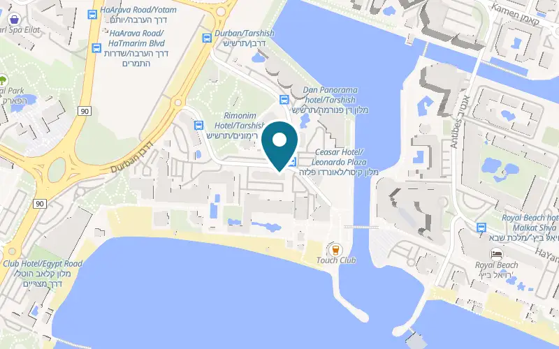 Map showing Solo Sushi Bar at PLAY Eilat hotel, 12 Tarshish Street, North Beach, Eilat