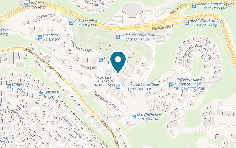 Map showing Space Haifa at 25 Oren Street, Romema, Haifa