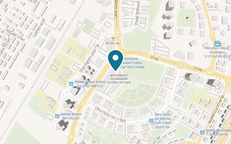 Map showing Space Kiryat Motzkin at Mishkenot HaOmanim, 4 Shoshana Damari Street, Kiryat Motzkin