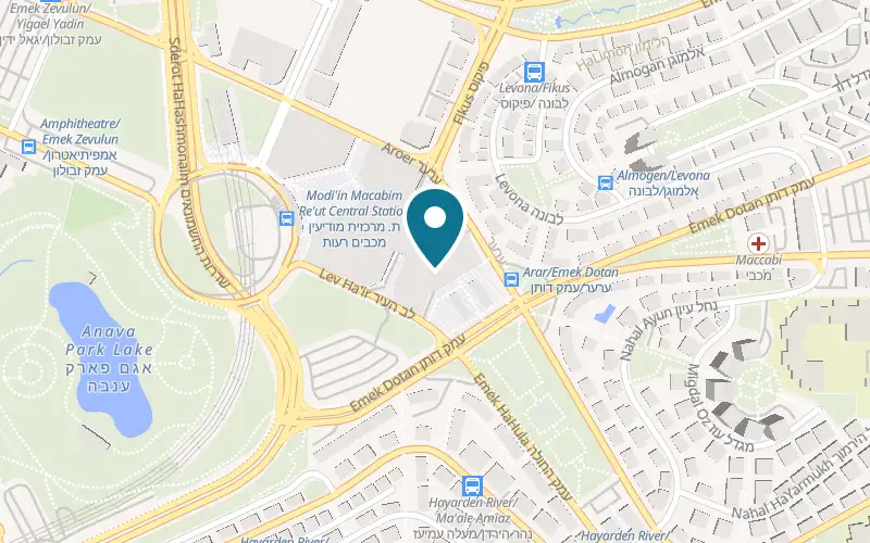 Map showing Space Modi'in at Azrieli Modi'in mall, 2 Lev HaIr Street, Modi'in-Maccabim-Re'ut
