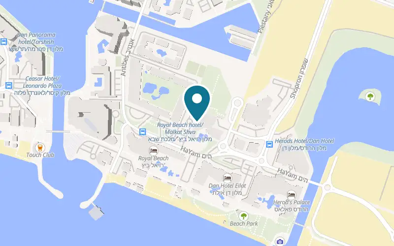 Map showing Sport Club Eilat at North Beach, Eilat