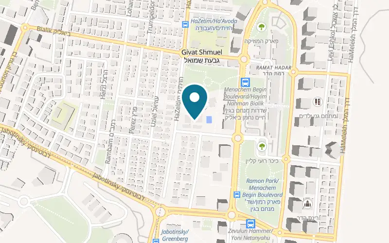 Map showing Sporter Givat Shmuel at Rom HaPark complex, 9 Mota Gur Street, Giv'at Shmuel