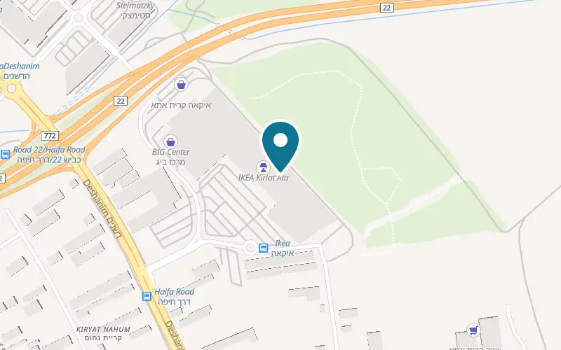 Map showing Sporter Krayot at Sha'ar HaTzafon mall, 32 Derech Haifa, Kiryat Ata