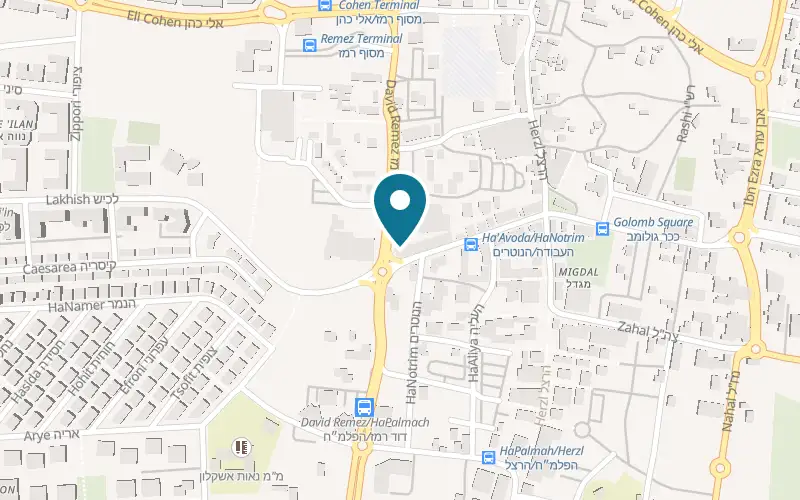 Map showing Steakiyat Istanbul at 28 David Remez Street, by the Ashkelon market, Ashkelon