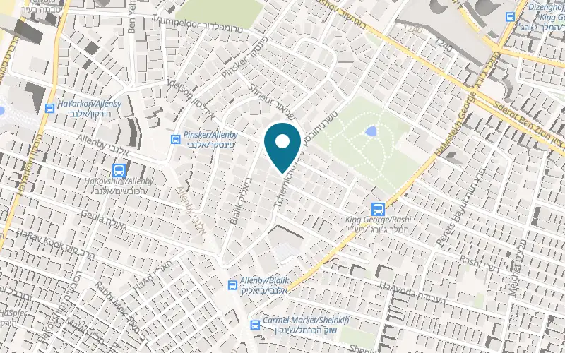 Map showing Stefan Austrian Bakery at 21 Tchernichovsky Street, Tel Aviv-Yafo