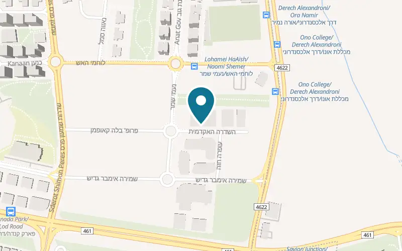 Map showing Stella Tzomet Savyon at 1 HaSdera HaAkademit Street, Kiryat Ono