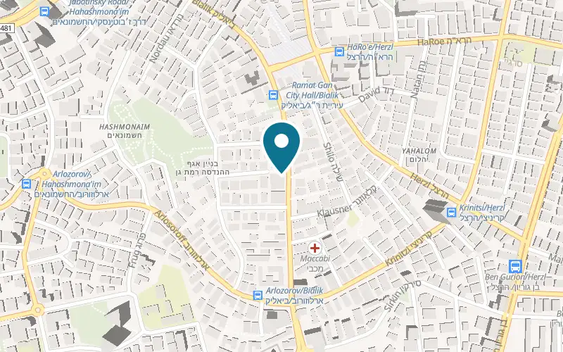 Map showing Studio Naim Bialik 25 at 25 Bialik Street, Ramat Gan