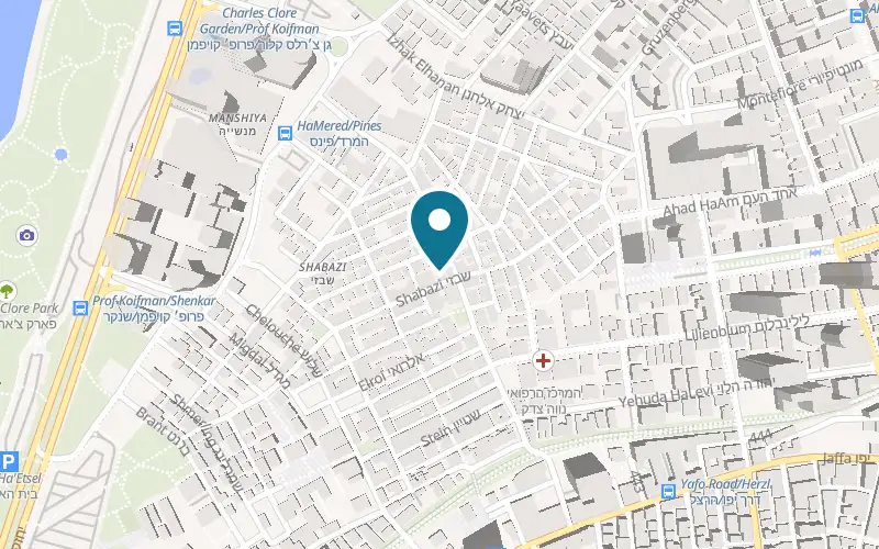 Map showing Studio Yair Mor at 39 Shabazi Street, Tel Aviv-Yafo