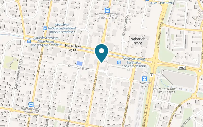 Map showing Sushi Bar at 73 Herzl Street, Nahariya