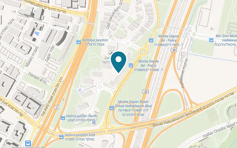 Map showing Sushi Room at 3 Arik Einstein Street, Herzliya