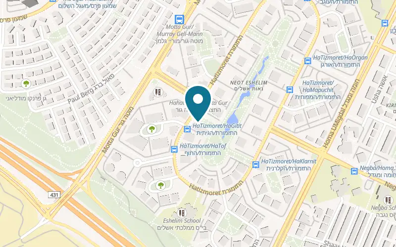 Map showing Sweet Point at 60 HaTizmoret Street, in the Neot Ashalim neighbourhood park, Rishon LeZion