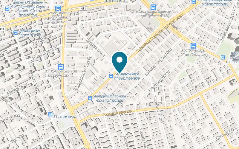Map showing SWIFT Electric Bikes at 34 Yehoshua Stampfer Street, Petah Tikva