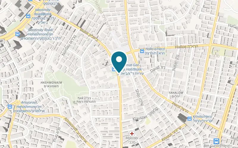 Map showing Swing at 40 Bialik Street, Orda Square, Ramat Gan