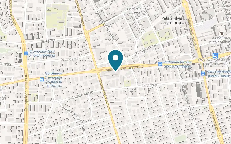 Map showing Dr. Tali Stein Veterinary Clinic at 2 HaHistadrut Street, Petah Tikva
