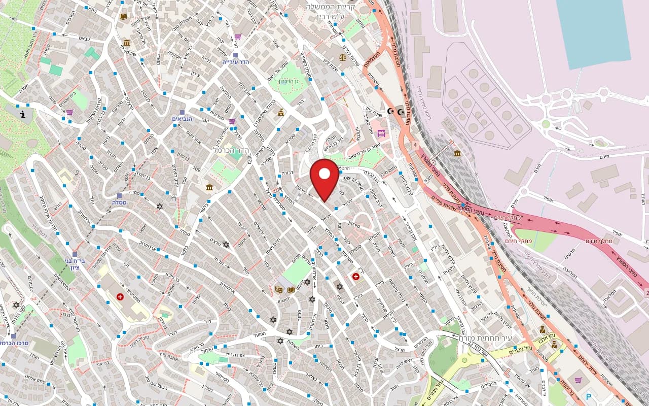 Map showing Talpiot Hamara at 28 Sirkin Street, Talpiot Market, Haifa