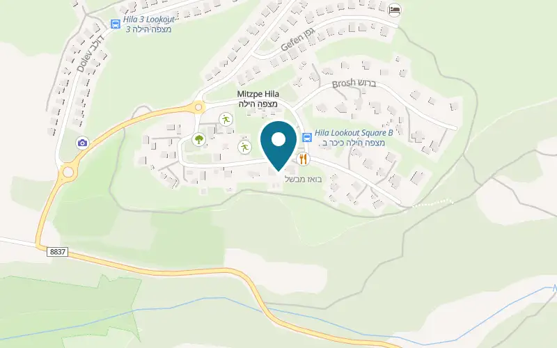 Map showing Tamar VaGefen at Mitzpe Hila, Mitzpe Hila