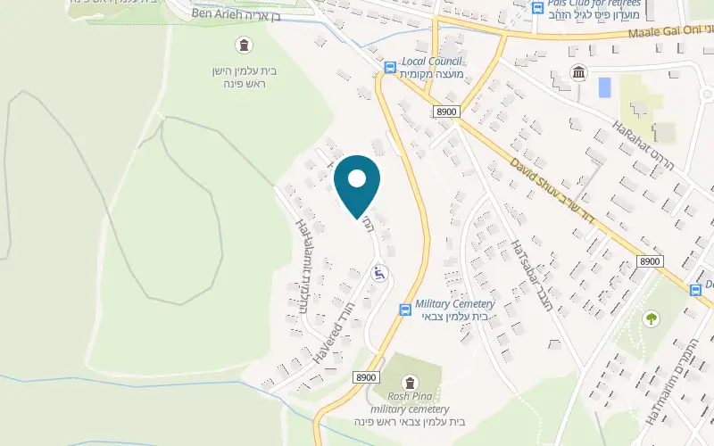 Map showing Tamarin Boutique Suites at 3 HaHatsav Street, Rosh Pinna