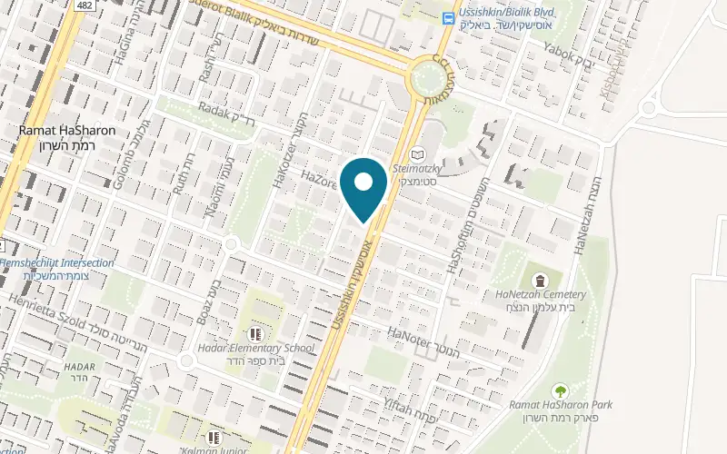 Map showing Tanti Becky at 47 Ussishkin Street, Ramat HaSharon