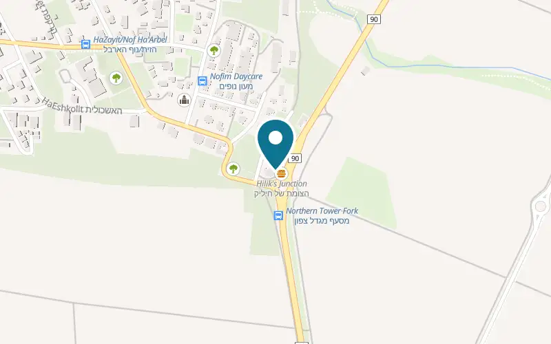 Map showing Taverna Dalia at 1 Nof HaArbel Street, Migdal