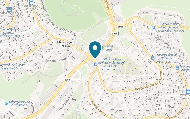 Map showing Tavshilei Ima at 1 Mitzpe HaBira Street, Mevaseret Zion