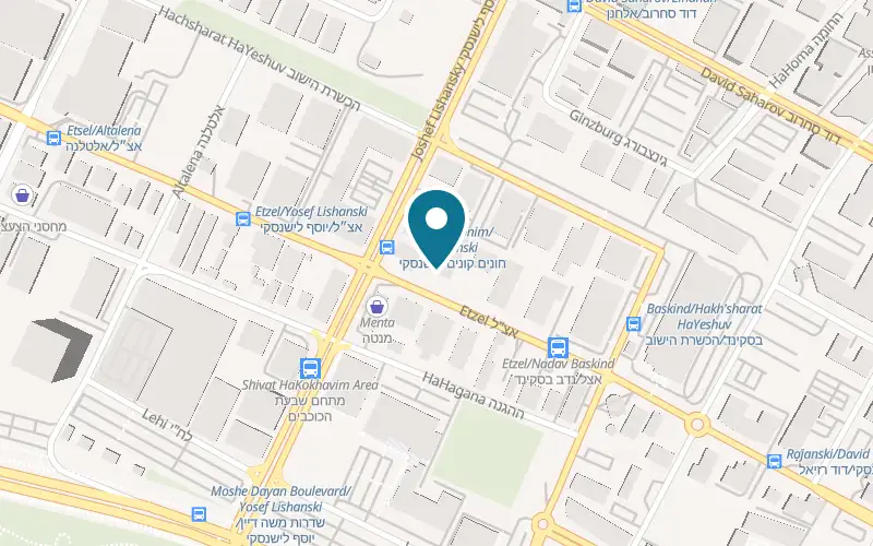 Map showing Tchelet Service Center at 10 Etzel Street, Rishon LeZion