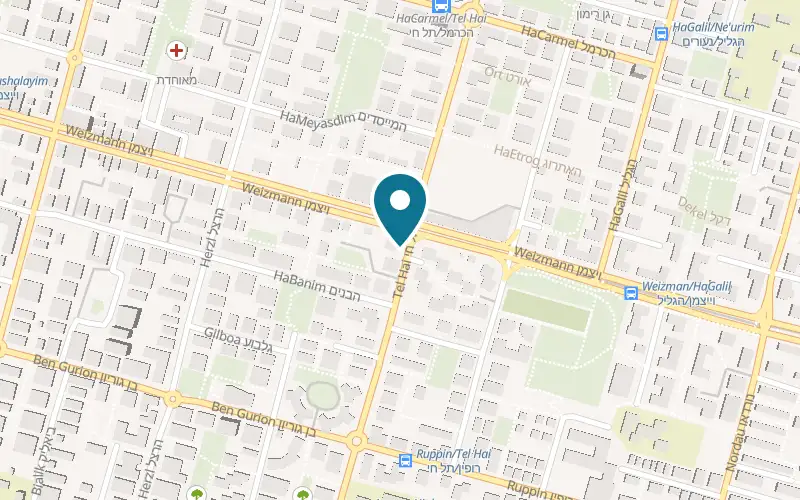 Map showing Tel-Hai Bakery at 31 Tel Hai Street, Kfar Saba