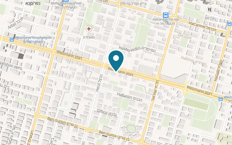 Map showing Teva HaOchel at 140 Weizmann Street, Kfar Saba