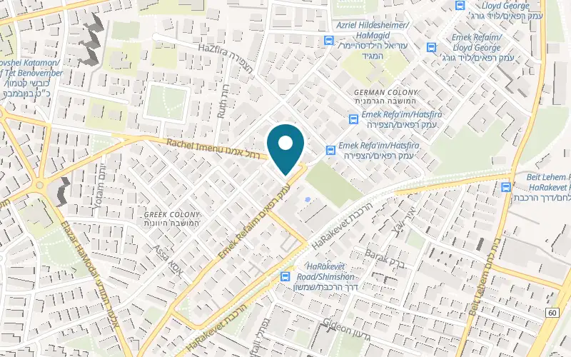 Map showing Thailandi BaMoshava at 42 Emek Refaim Street, German Colony, Jerusalem