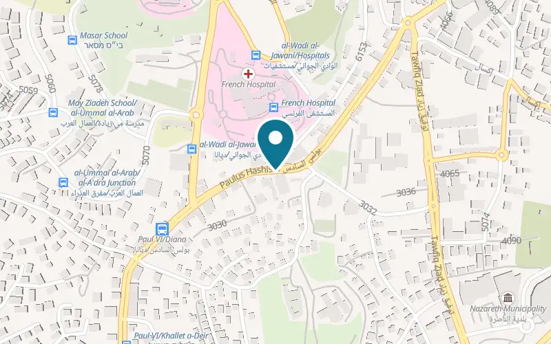 Map showing The Blend Boutique Hotel at 62 Paulus VI Street, Nazareth