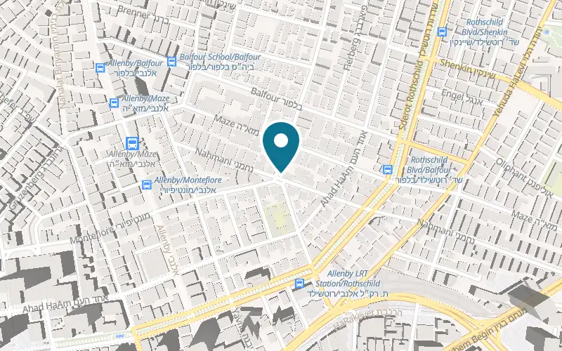 Map showing The Library Bar at 23-25 Nachmani Street, in The Norman hotel, Tel Aviv-Yafo