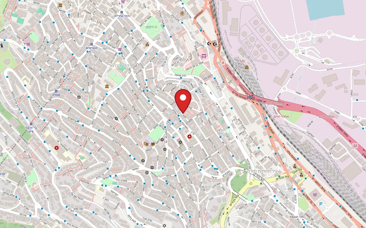 Map showing The Thai Market at 4 Lunz Street, Talpiot Market, Haifa