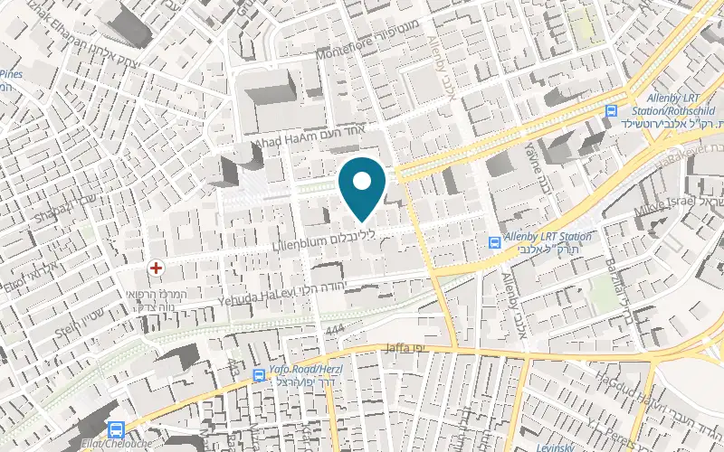Map showing The Vera Hotel at 27 Lilienblum Street, Tel Aviv-Yafo