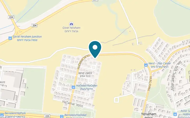 Map showing The White Hill Guesthouse at 181 HaDekel Street, Yeruham