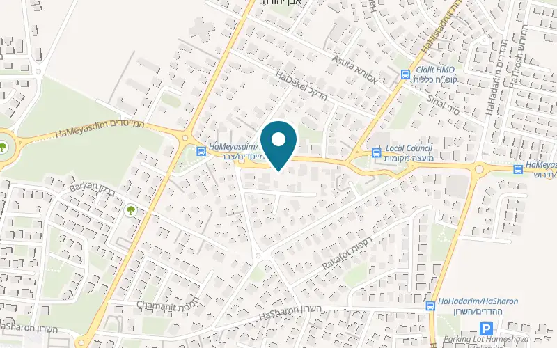 Map showing Tia Caffe at 67 HaMeyasdim Street, Even Yehuda