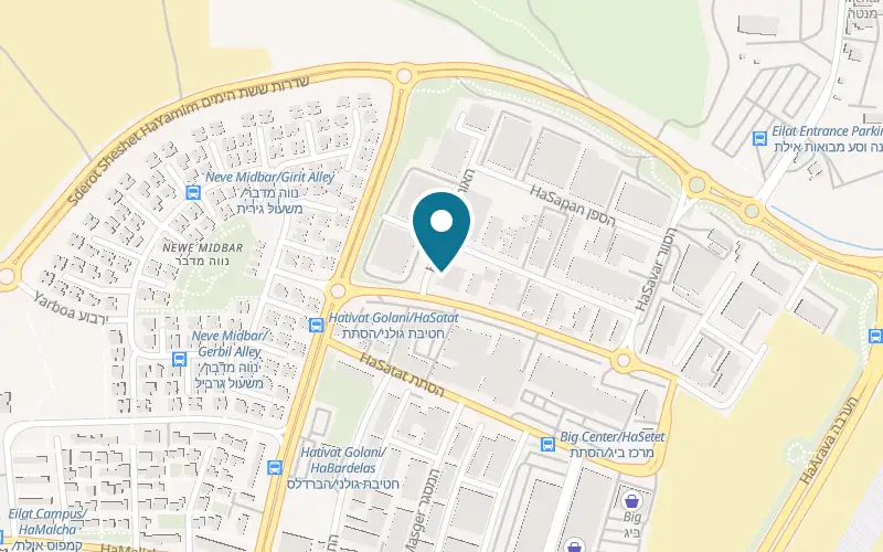 Map showing Tikka Masala at 2 HaOrgim Street, Industrial Zone, Eilat
