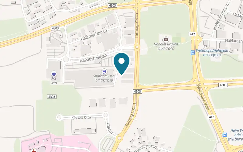 Map showing Tokopaya at 11 HaMazmera Street, the Yashpro Center, Ness Ziona