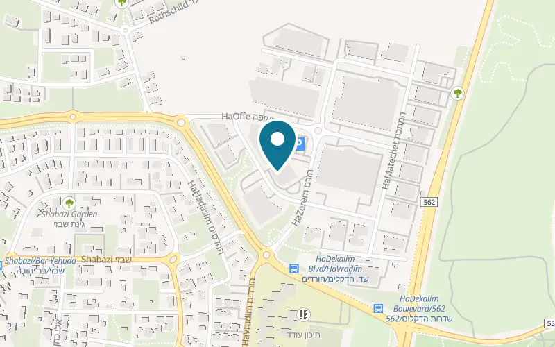 Map showing Tomer Street Food at 6 HaMa'alit Street, Tzoran-Kadima