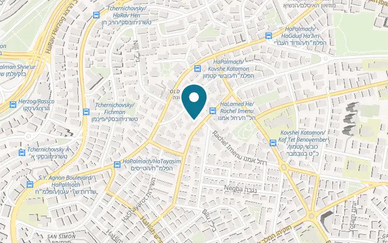 Map showing Tomer's Bread at 22 HaLamed-He Street, Old Katamon, Jerusalem