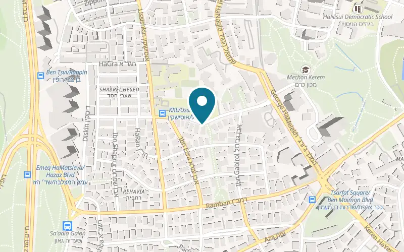 Map showing Tommy's at 21 Keren Kayemet LeYisrael Street, Jerusalem