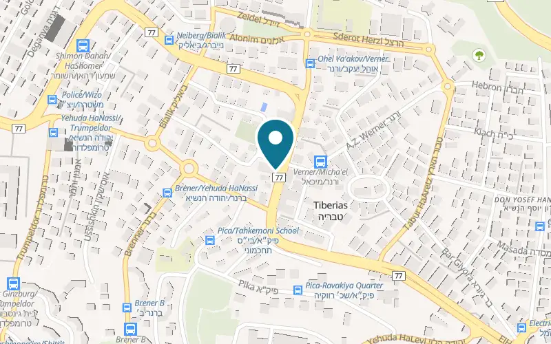 Map showing Top Rahit at 7 Ohel Yaakov Street, Tiberias
