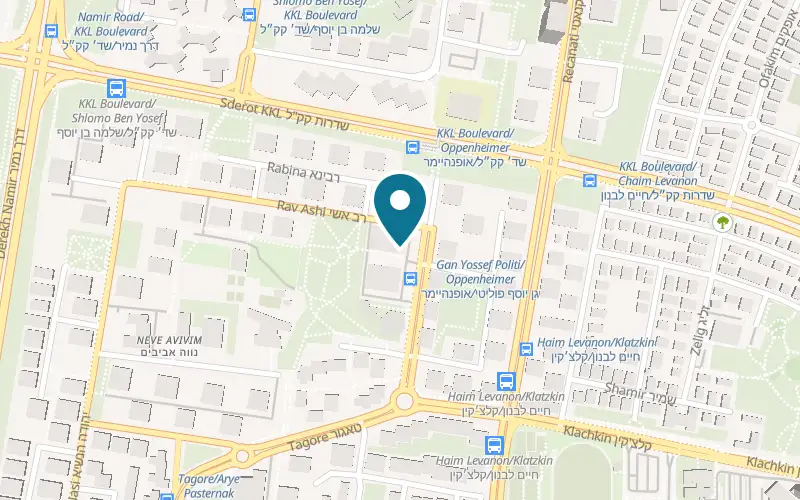 Map showing Torii Neve Avivim at 13 Oppenheimer Street, Ramat Aviv, Tel Aviv-Yafo
