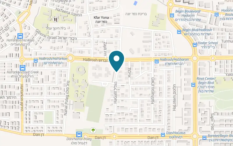Map showing Tortiya BaKfar at Kanyona complex, 2 HaGalil Street, upper floor, Kfar Yona