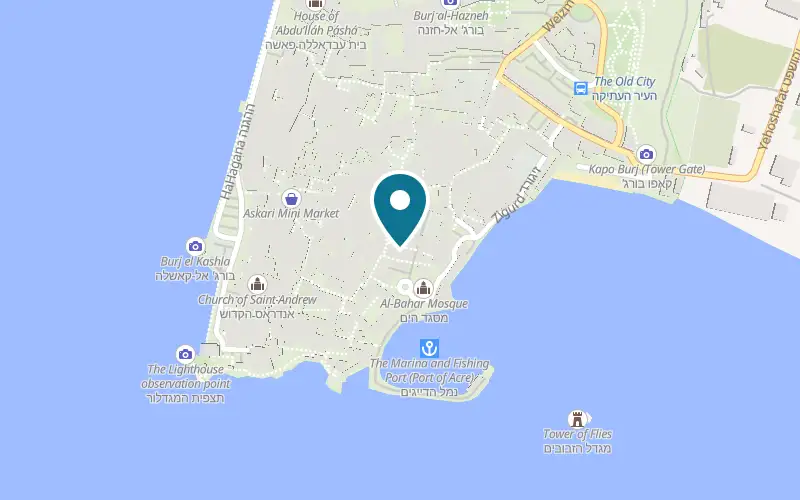 Map showing Turkiz at Julius Caesar Street, Old City, Acre